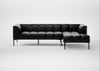Quadro Right Hand Facing Chaise Sofa Leather Stonewash Black 263 / Black