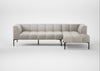 Quadro Right Hand Facing Chaise Sofa Linea Leather White 634 / Black