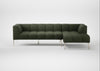 Quadro Right Hand Facing Chaise Sofa Loop Boucle Forest / Stainless Steel