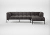 Quadro Right Hand Facing Chaise Sofa Loop Boucle Granite / Black