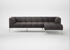 Quadro Right Hand Facing Chaise Sofa Loop Boucle Granite / Stainless Steel