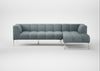 Quadro Right Hand Facing Chaise Sofa Loop Boucle Sky / Stainless Steel