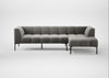 Quadro Right Hand Facing Chaise Sofa Nobilis Velvet Dolphin / Black