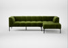Quadro Right Hand Facing Chaise Sofa Nobilis Velvet Leaf / Black