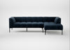 Quadro Right Hand Facing Chaise Sofa Nobilis Velvet Night / Black