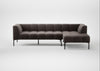 Quadro Right Hand Facing Chaise Sofa Nobilis Velvet Sable / Black