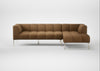 Quadro Right Hand Facing Chaise Sofa Siena Cotton Clay / Stainless Steel