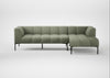 Quadro Right Hand Facing Chaise Sofa Siena Cotton Pistachio / Black