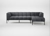 Quadro Right Hand Facing Chaise Sofa Siena Cotton Shale Grey / Black