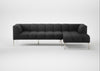 Quadro Right Hand Facing Chaise Sofa St Moritz Wool Grey / Stainless Steel