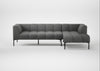Quadro Right Hand Facing Chaise Sofa St Moritz Wool Light Grey / Black