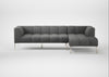 Quadro Right Hand Facing Chaise Sofa St Moritz Wool Light Grey / Stainless Steel