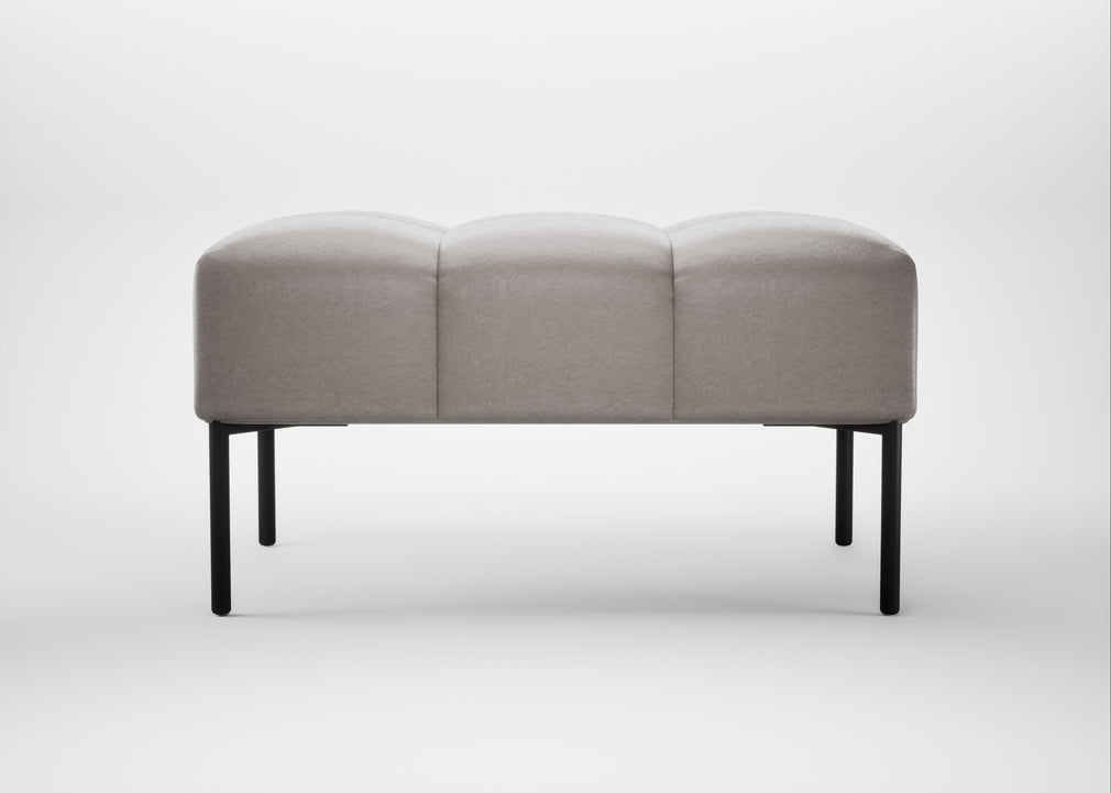 Quadro Ottoman Daino Leather Elephant / Black