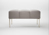 Quadro Ottoman Daino Leather Elephant / Stainless Steel