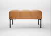 Quadro Ottoman Daino Leather Parchment / Black
