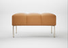 Quadro Ottoman Daino Leather Parchment / Stainless Steel