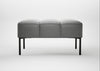 Quadro Ottoman Daino Leather Steel / Black