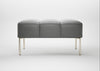 Quadro Ottoman Daino Leather Steel / Stainless Steel