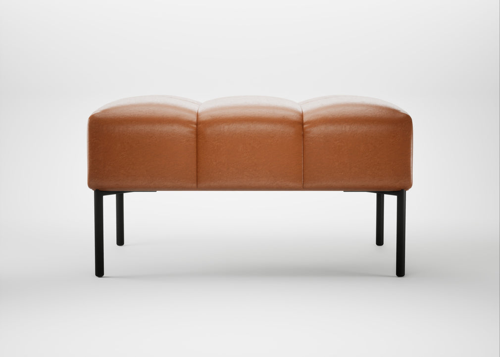 Quadro Ottoman Daino Leather Treacle / Black
