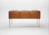 Quadro Ottoman Daino Leather Treacle / Stainless Steel