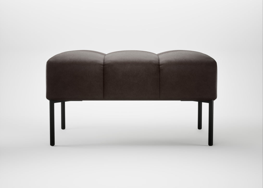 Quadro Ottoman Leather Grain Chocolate 066 / Black