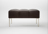 Quadro Ottoman Leather Grain Chocolate 066 / Stainless Steel