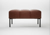 Quadro Ottoman Leather Grain Dark Brown 068 / Black