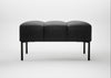 Quadro Ottoman Leather Grain Graphite 063 / Black