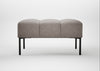 Quadro Ottoman Leather Grain Light Grey 060 / Black