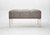 Quadro Ottoman Leather Grain Light Grey 060 / Stainless Steel