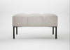Quadro Ottoman Leather Grain White 000 / Black