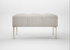 Quadro Ottoman Leather Grain White 000 / Stainless Steel