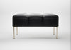 Quadro Ottoman Leather Stonewash Black 263 / Stainless Steel