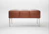 Quadro Ottoman Leather Stonewash Light Brown 274 / Stainless Steel