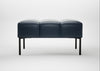 Quadro Ottoman Leather Stonewash Navy Blue 279 / Black