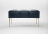 Quadro Ottoman Leather Stonewash Navy Blue 279 / Stainless Steel