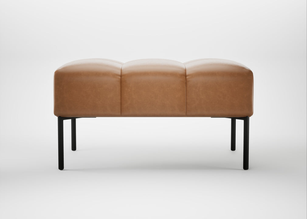 Quadro Ottoman Leather Stonewash Toffee 277 / Black