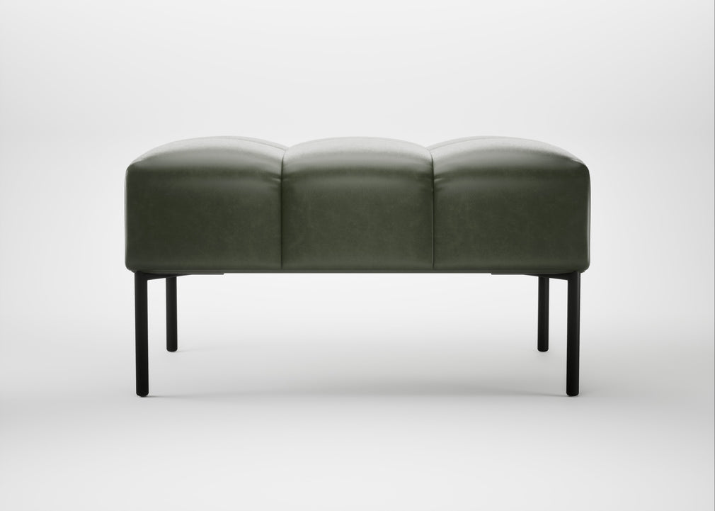 Quadro Ottoman Leather Stonewash Vintage Green 278 / Black