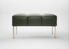 Quadro Ottoman Leather Stonewash Vintage Green 278 / Stainless Steel
