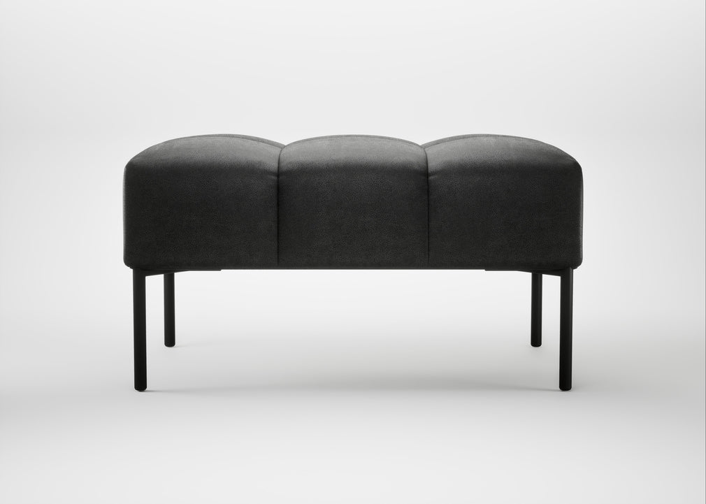 Quadro Ottoman Linea Leather Black 622 / Black