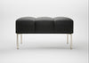 Quadro Ottoman Linea Leather Black 622 / Stainless Steel
