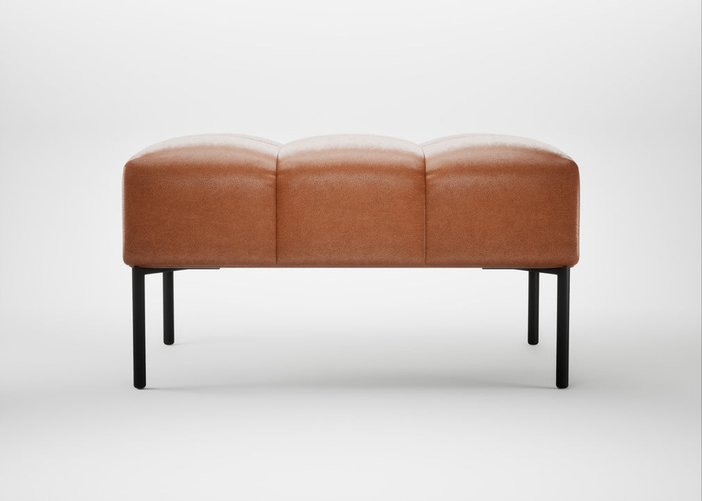 Quadro Ottoman Linea Leather Brown 680 / Black