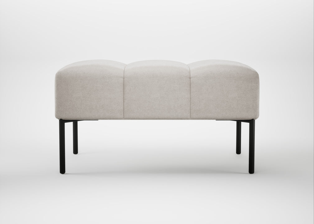 Quadro Ottoman Linea Leather White 634 / Black