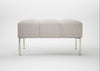 Quadro Ottoman Linea Leather White 634 / Stainless Steel