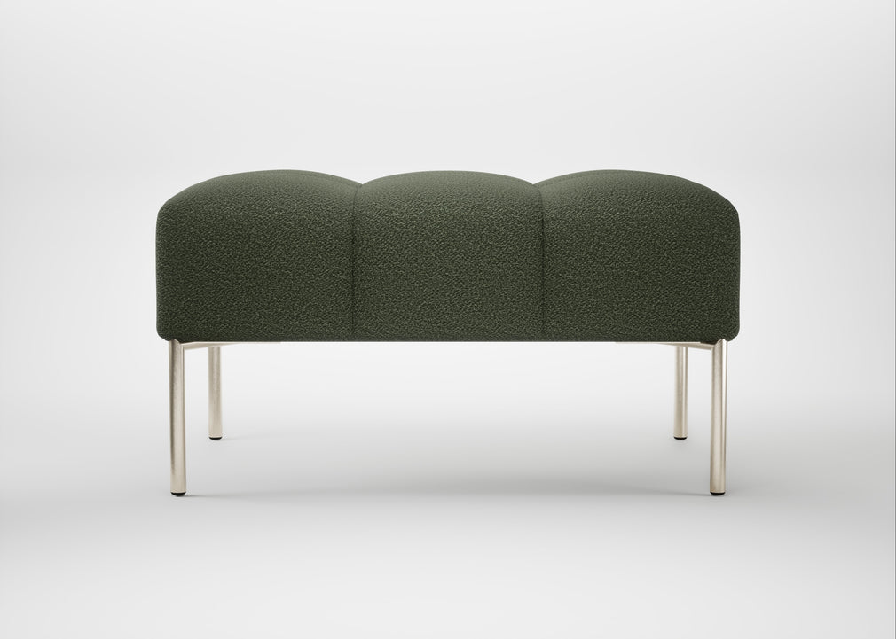 Quadro Ottoman Loop Boucle Forest / Stainless Steel