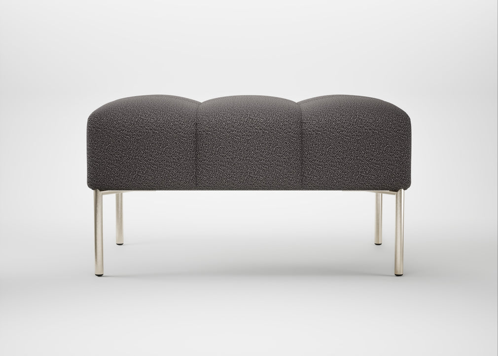 Quadro Ottoman Loop Boucle Granite / Stainless Steel