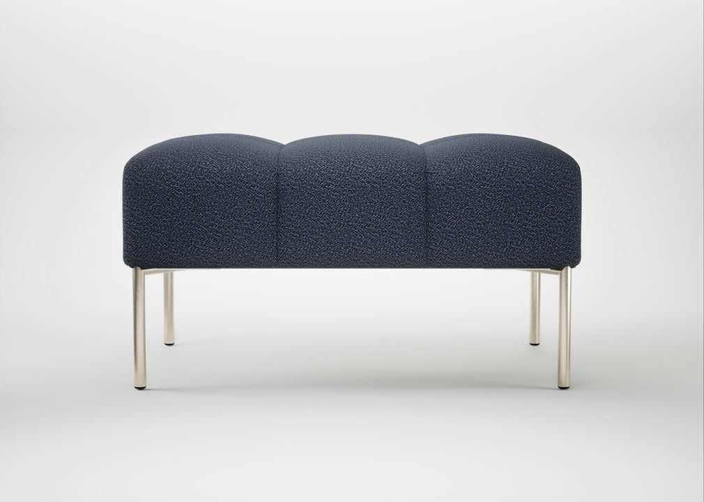 Quadro Ottoman Loop Boucle Navy / Stainless Steel