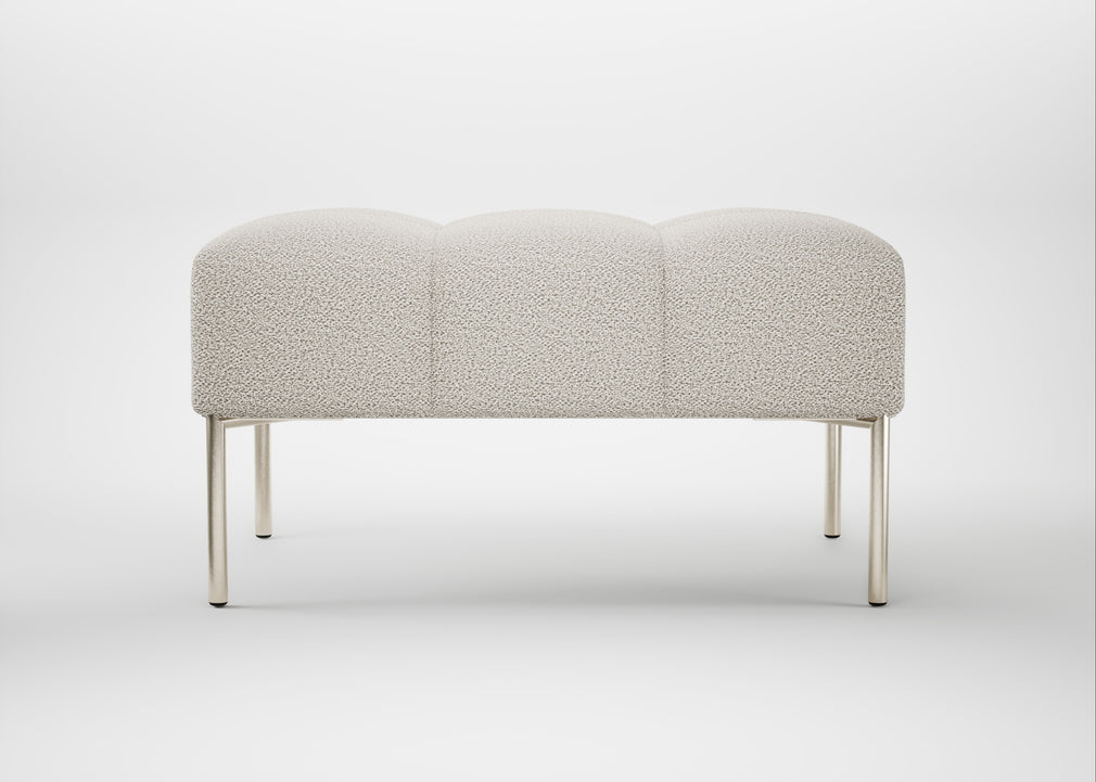 Quadro Ottoman Loop Boucle Polar / Stainless Steel