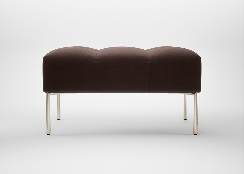 Quadro Ottoman Nobilis Velvet Espresso / Stainless Steel