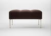 Quadro Ottoman Nobilis Velvet Espresso / Stainless Steel